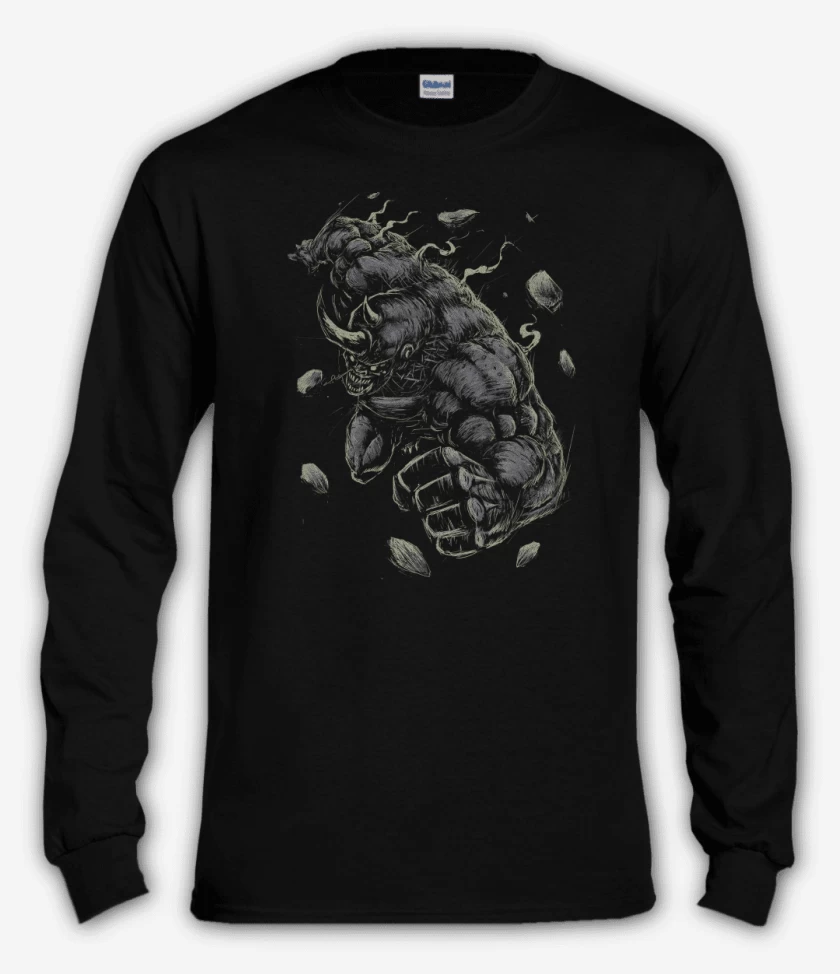 Polera manga larga Negro de El Maldito Rhino