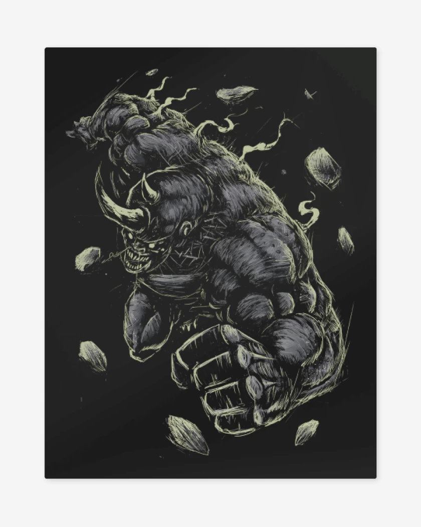 Print metalico El Maldito Rhino