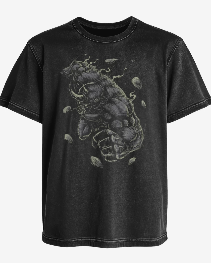 Polera desgastada El Maldito Rhino