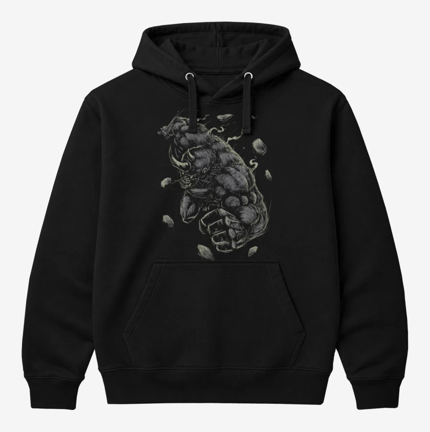 Polerón Canguro Negro de El Maldito Rhino