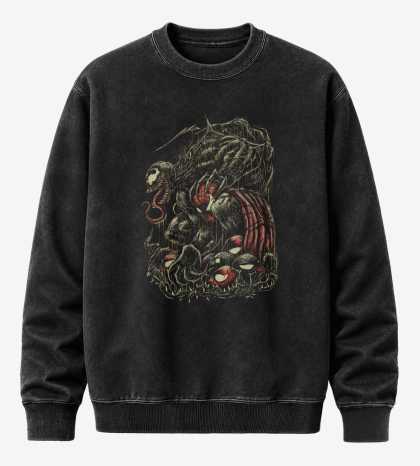 Poleron Polo Acid Wash Negro de El Maldito Venom
