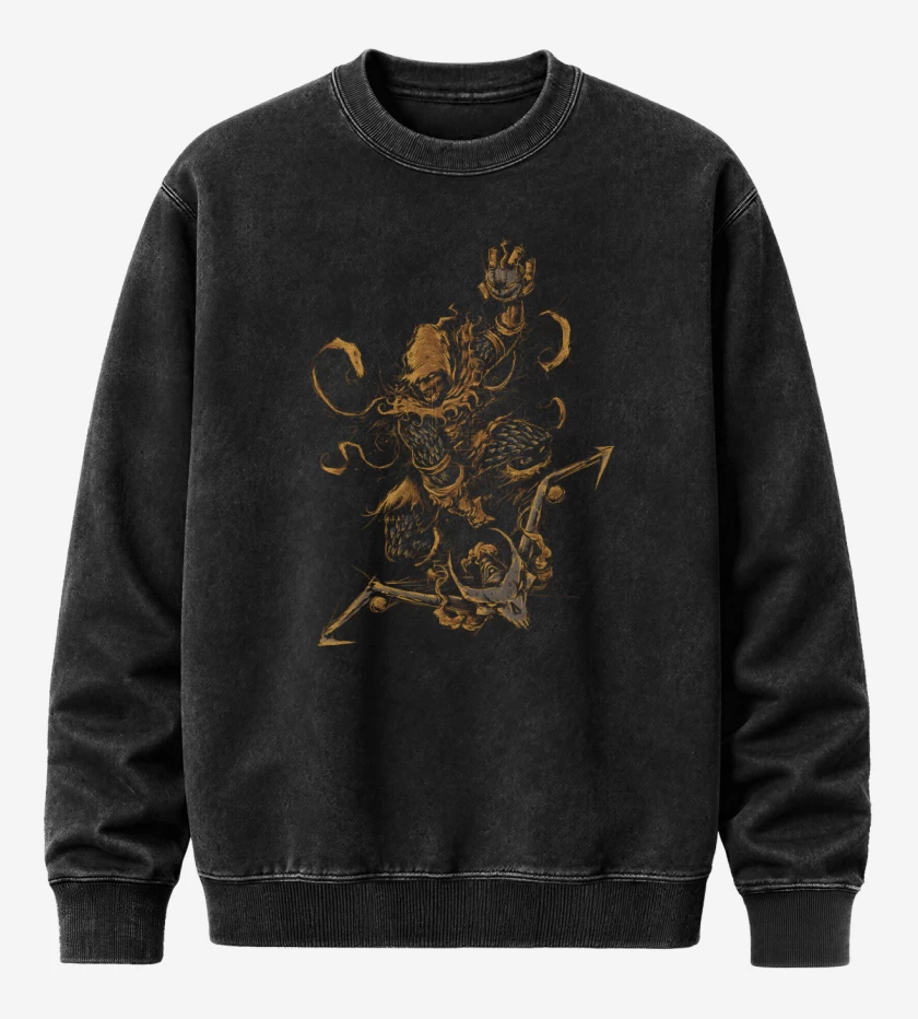 Poleron Polo Acid Wash Negro de El Maldito Duende Verde