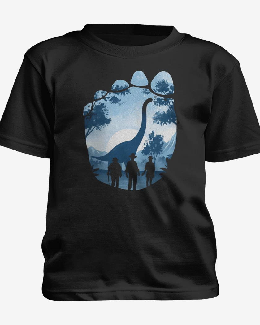 Polera de niño Negro de Huella de Braquiosaurio
