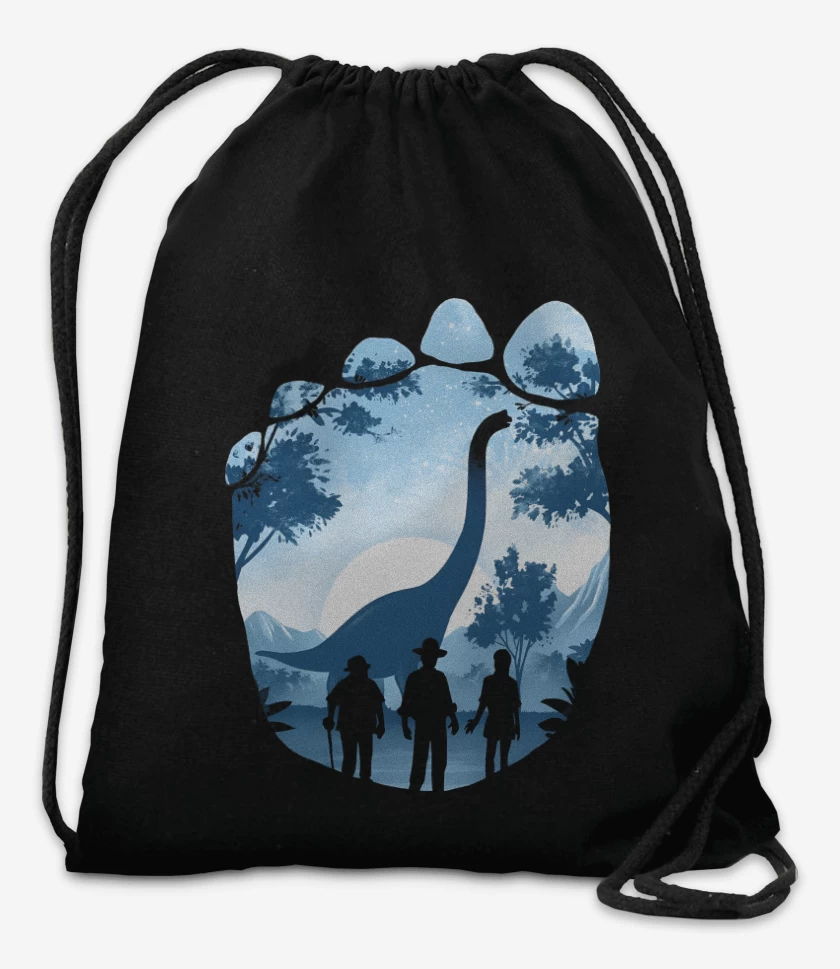 Mochila Negro de Huella de Braquiosaurio
