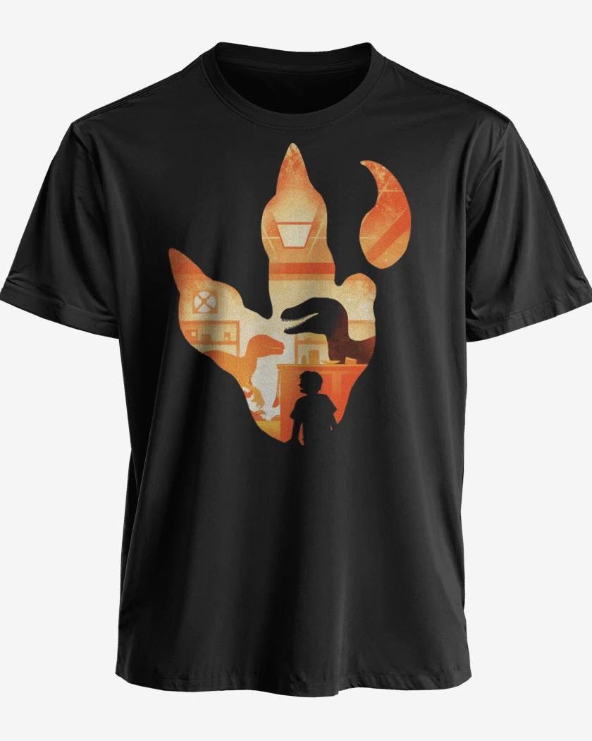 Polera premium Negro de Huella de Velociraptor