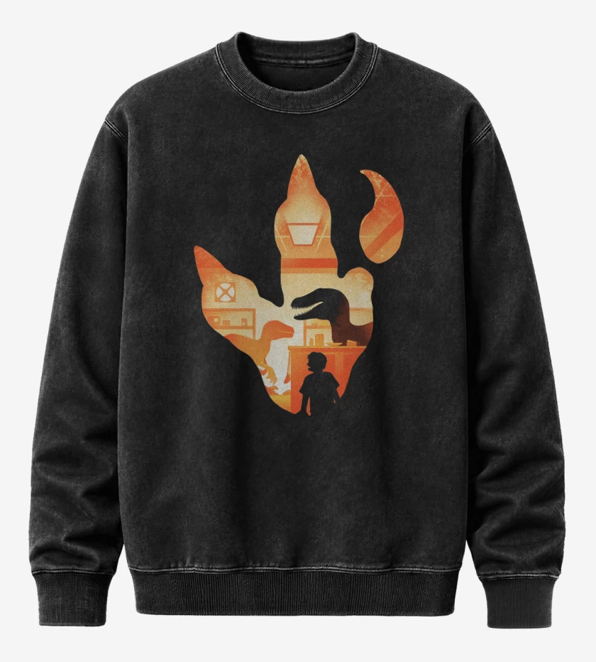 Poleron Polo Acid Wash Huella de Velociraptor