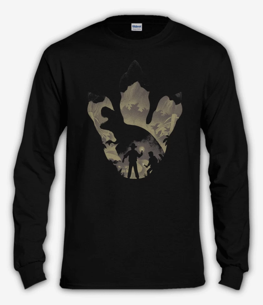 Polera manga larga Negro de Huella de T-Rex