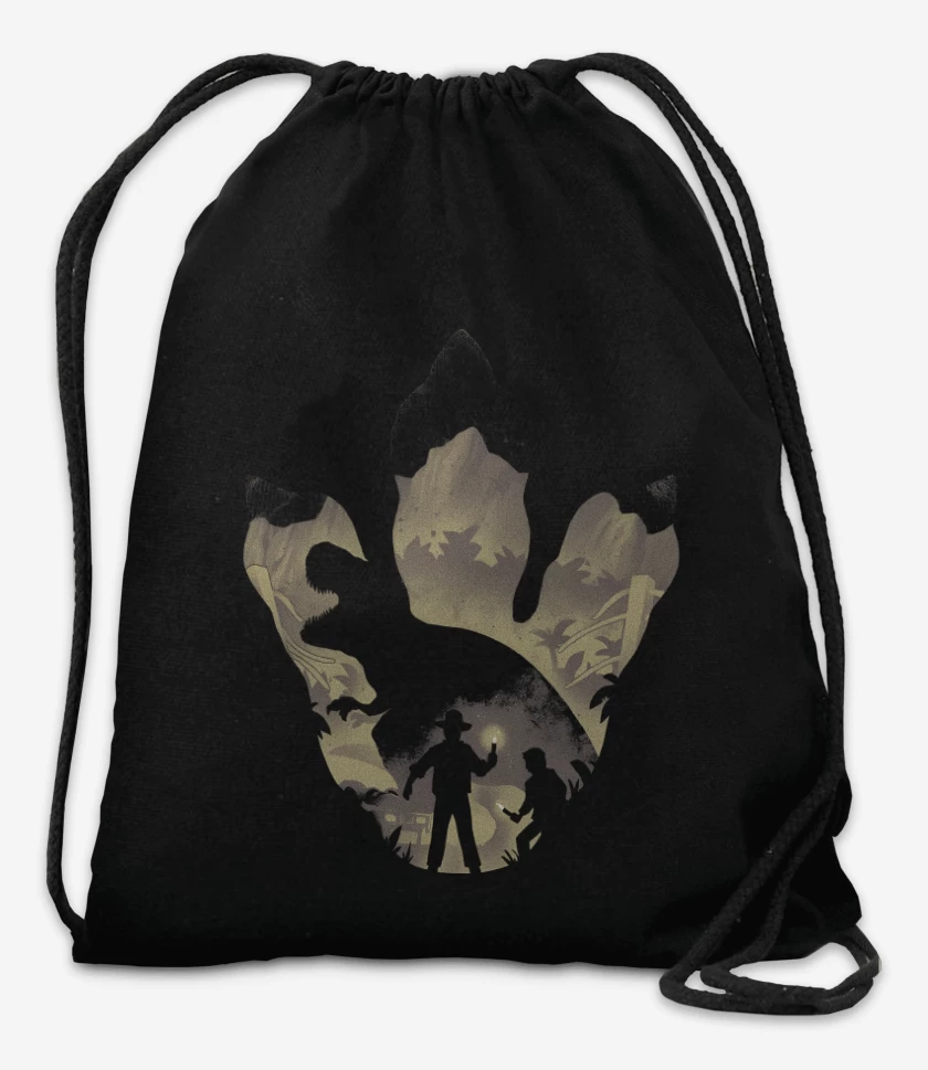 Mochila Negro de Huella de T-Rex