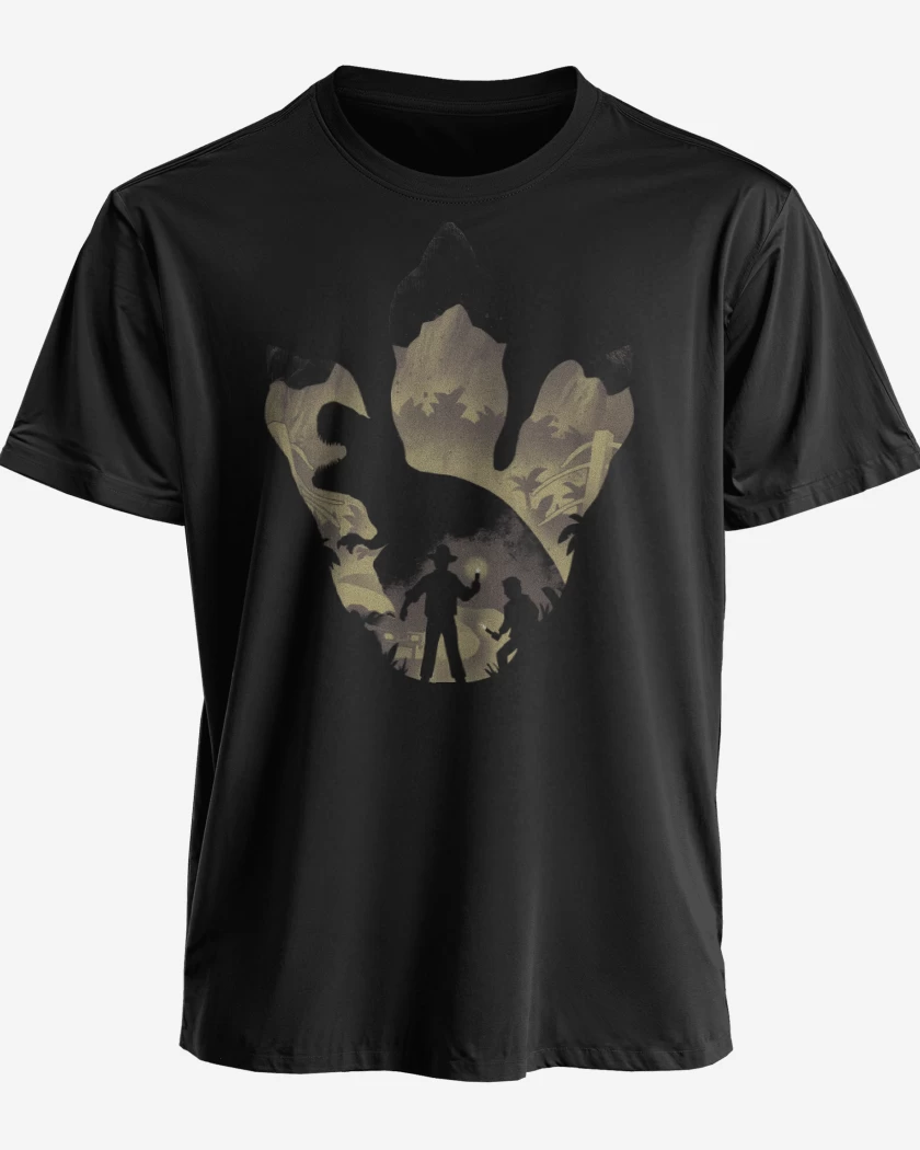 Polera premium Negro de Huella de T-Rex