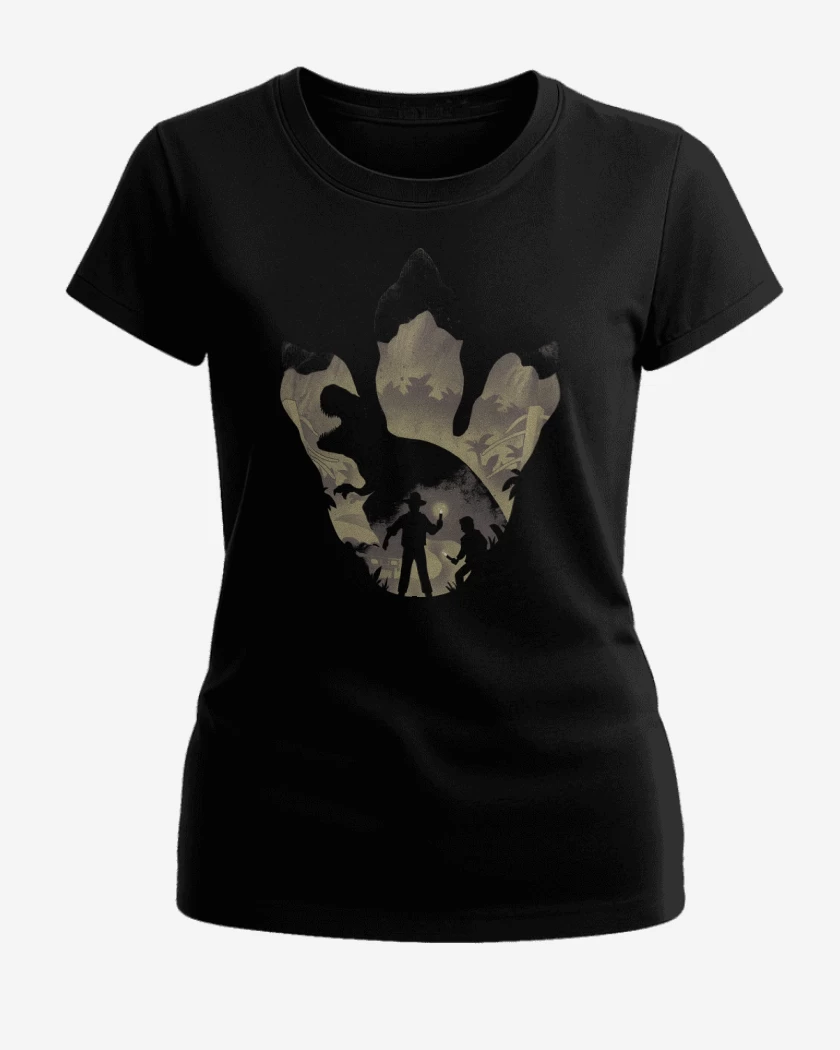 Polera de Mujer Negro de Huella de T-Rex