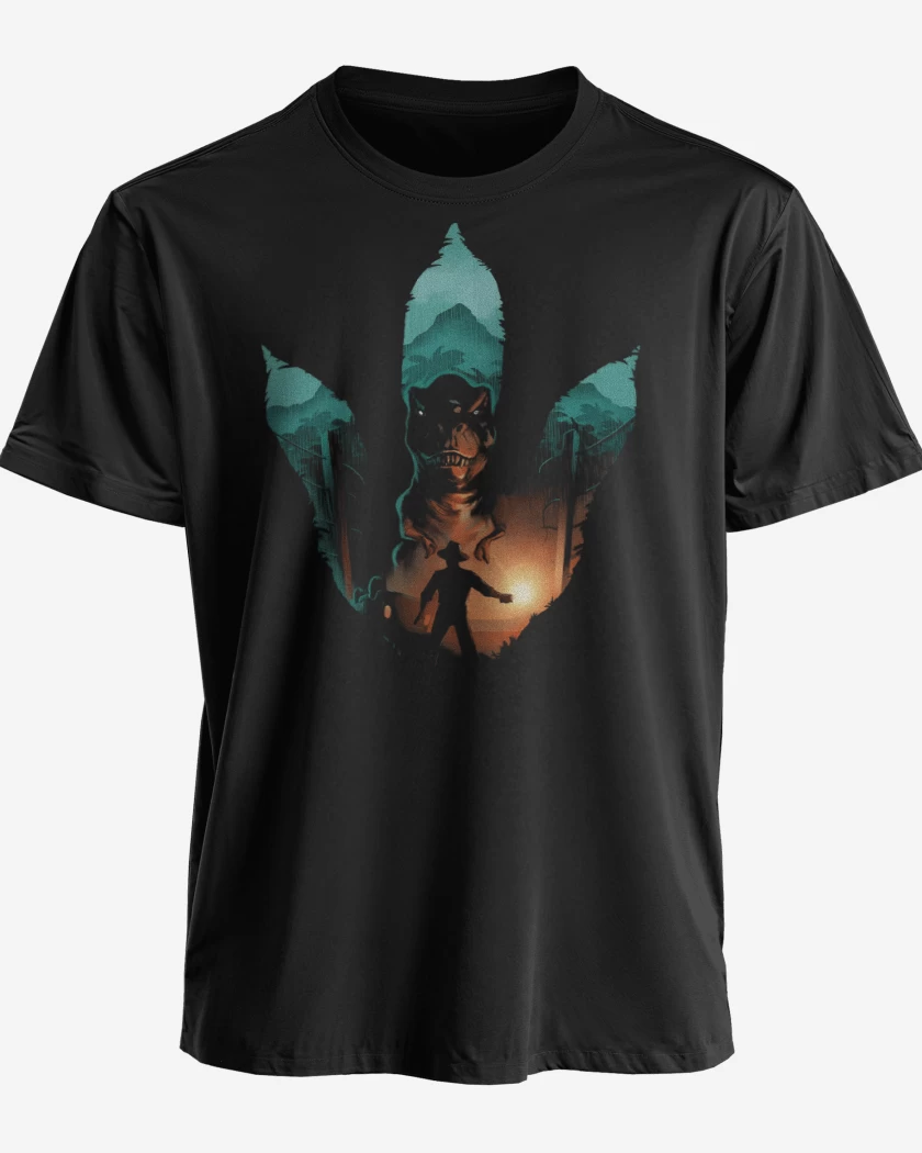 Polera premium Negro de Huella Jurásica