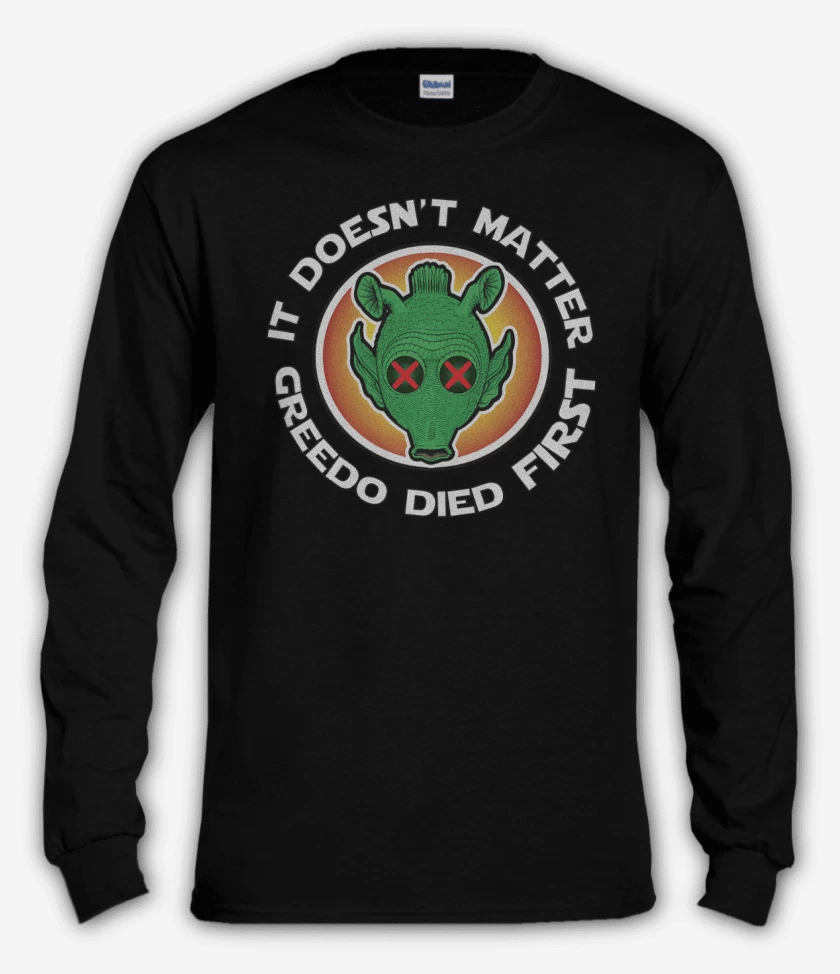 Polera manga larga Negro de Greedo Died First