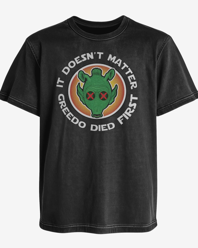 Polera desgastada Greedo Died First
