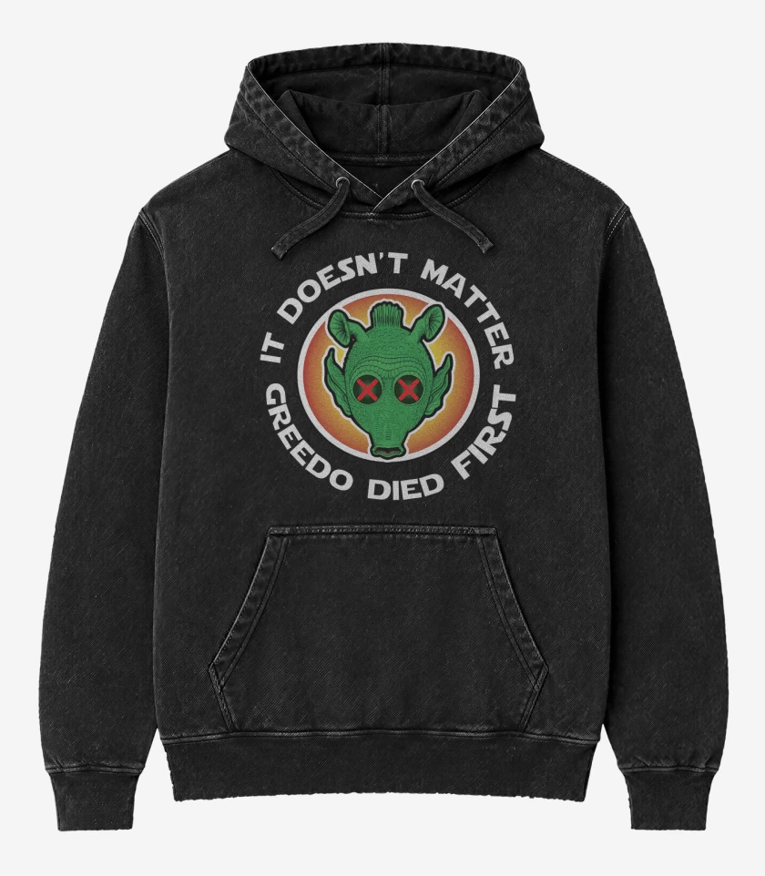 Poleron Canguro Acid Wash Negro de Greedo Died First
