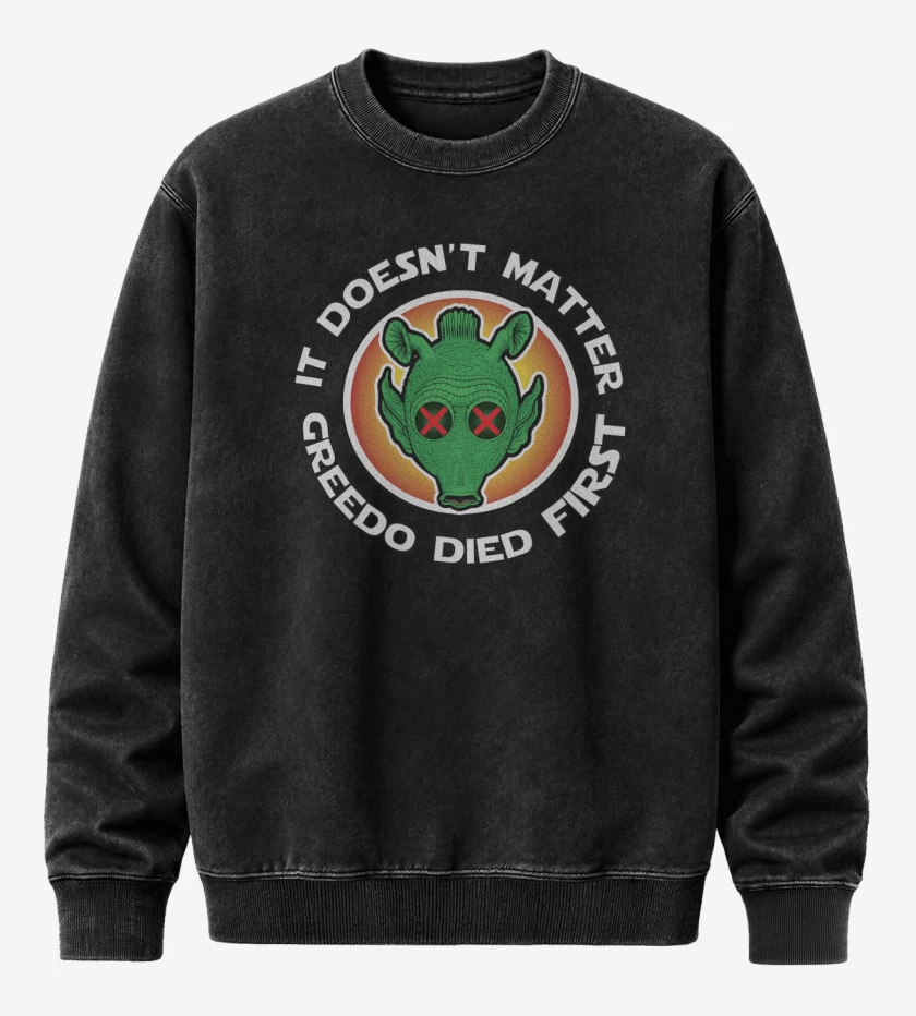 Poleron Polo Acid Wash Negro de Greedo Died First