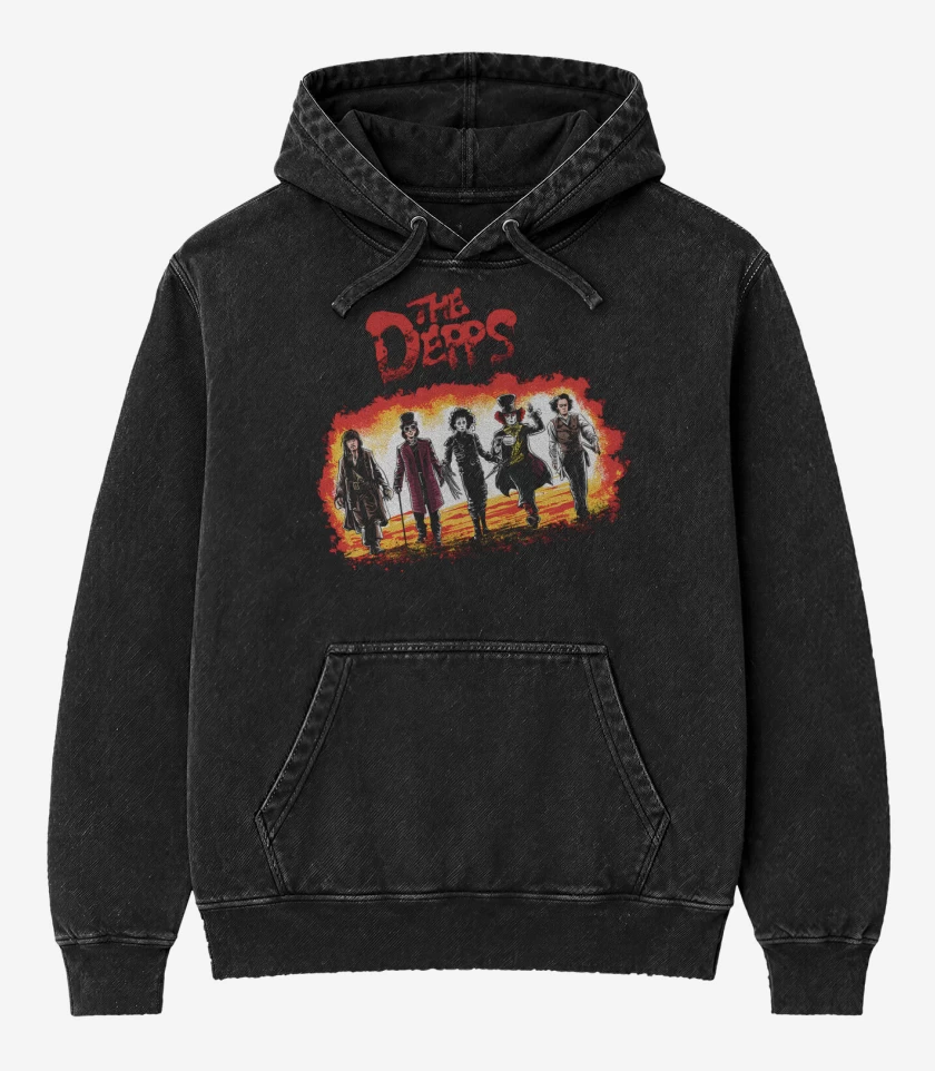 Poleron Canguro Acid Wash Negro de The Depps