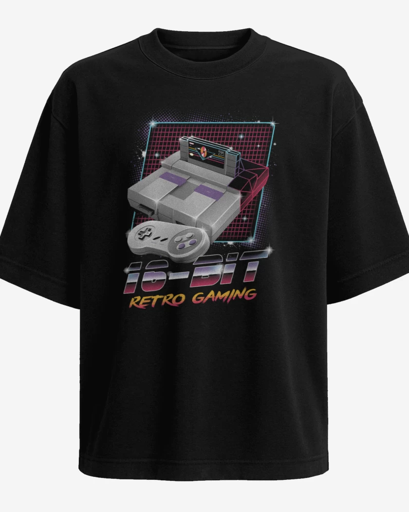 Polera Oversize Negro de 16bits