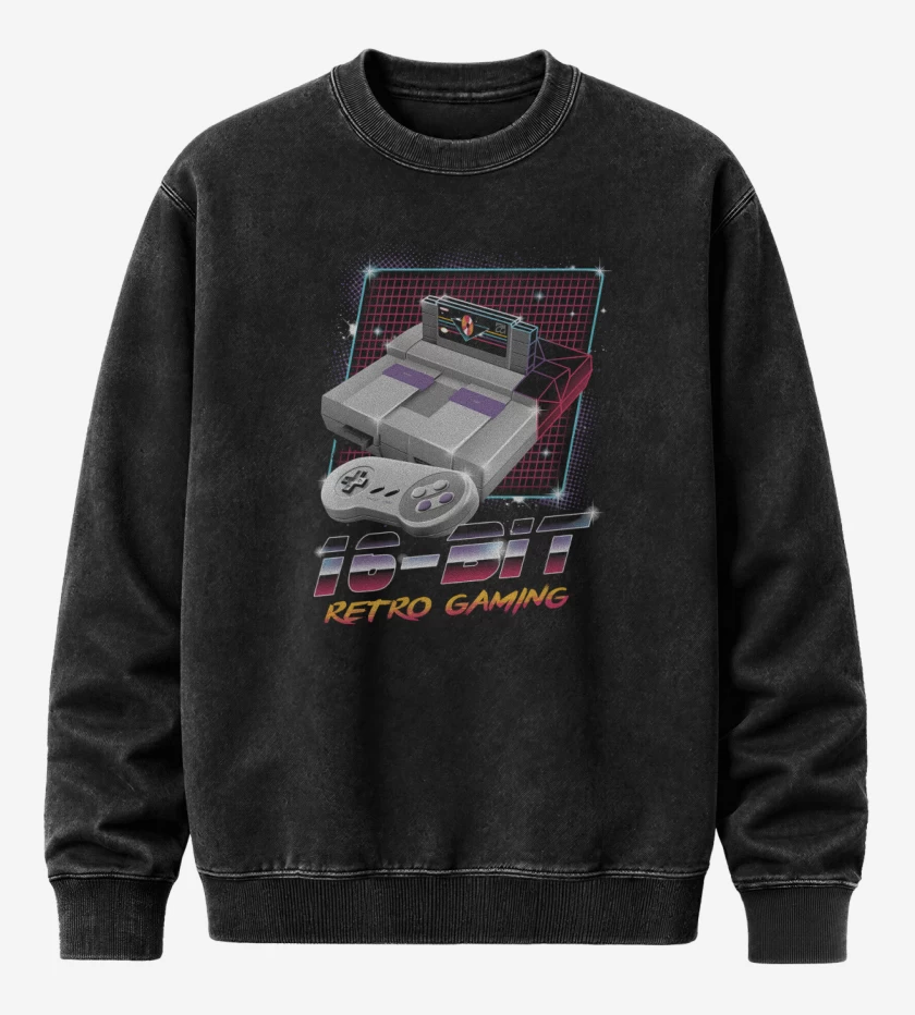 Poleron Polo Acid Wash Negro de 16bits