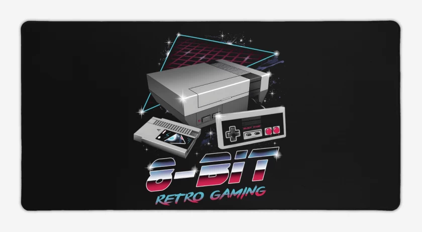 Mouse pad Gamer Negro de 8bits