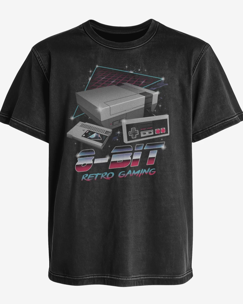 Polera desgastada Negro de 8bits
