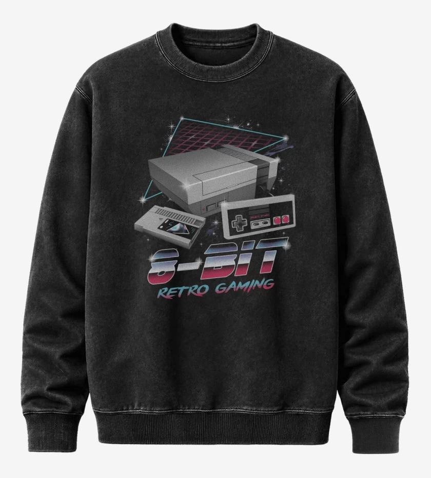 Poleron Polo Acid Wash Negro de 8bits