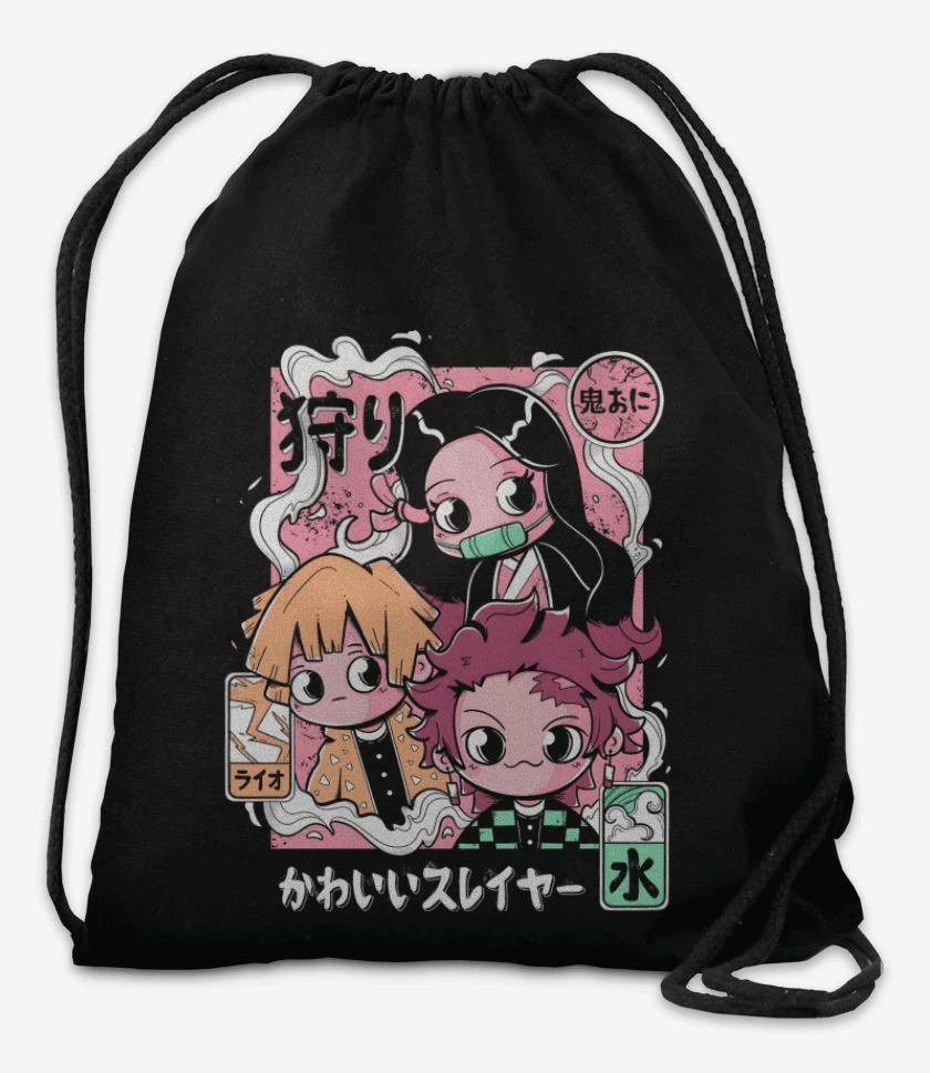 Mochila Negro de Chibi Kimetsu