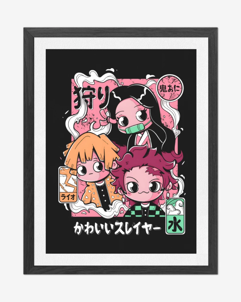 Cuadro decorativo Negro de Chibi Kimetsu
