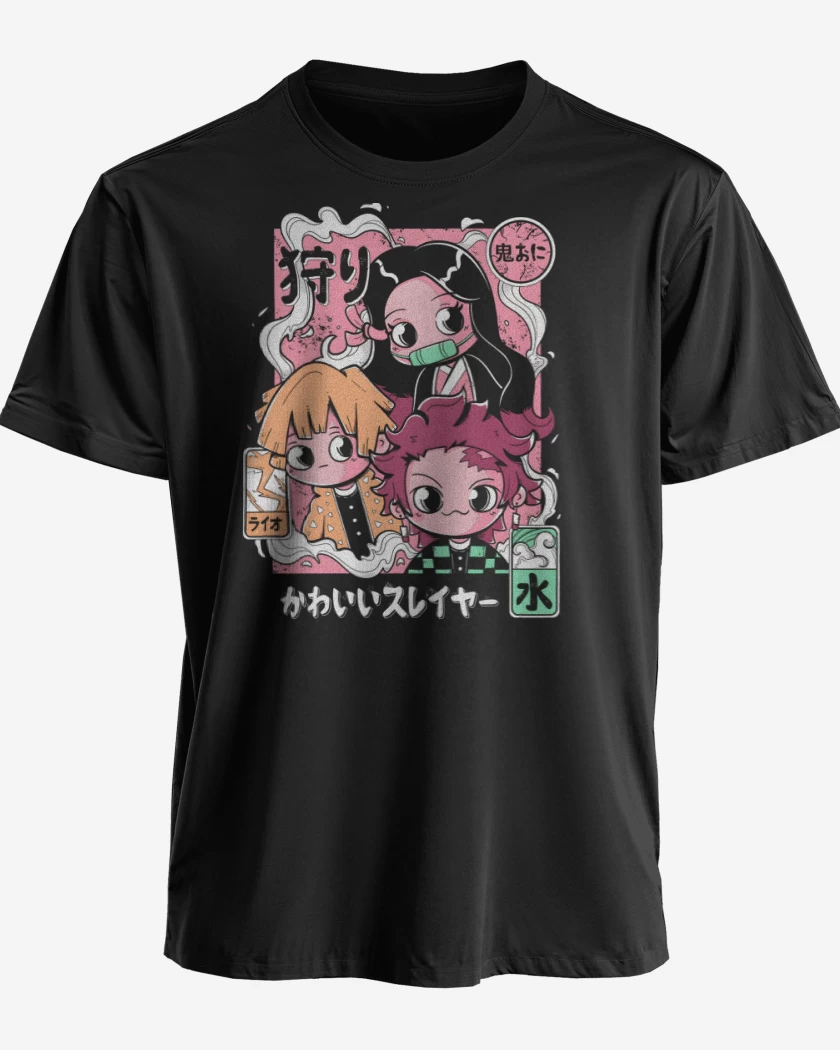 Polera premium Negro de Chibi Kimetsu