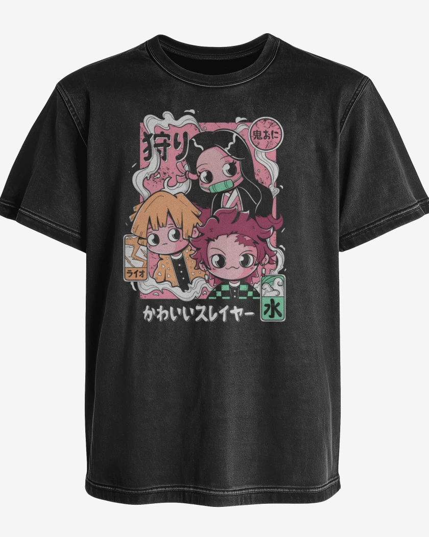 Polera desgastada Chibi Kimetsu