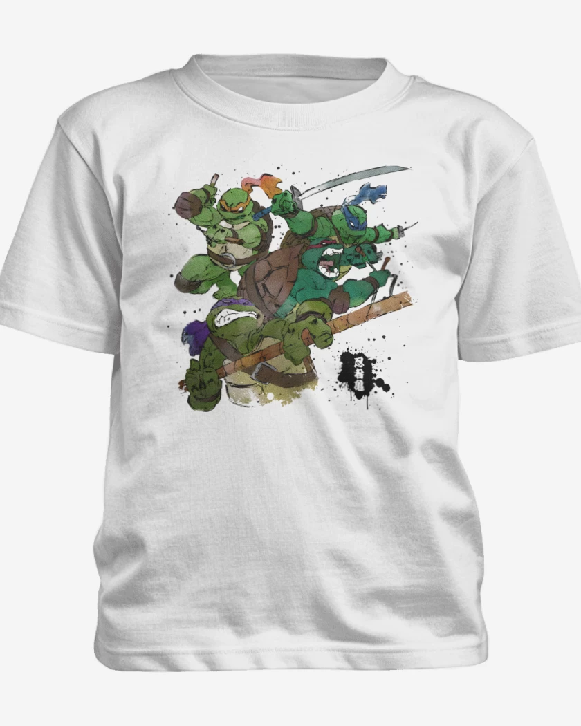 Polera de niño Blanco de Tortugas Guerreras