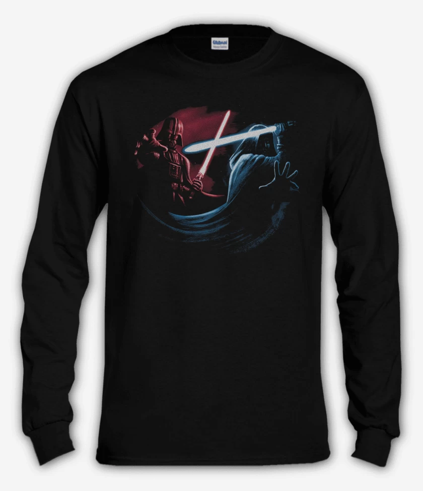 Polera manga larga Negro de Sith vs Jedi
