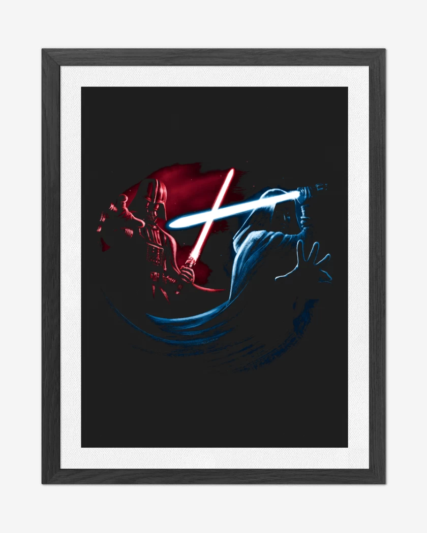 Cuadro decorativo Negro de Sith vs Jedi