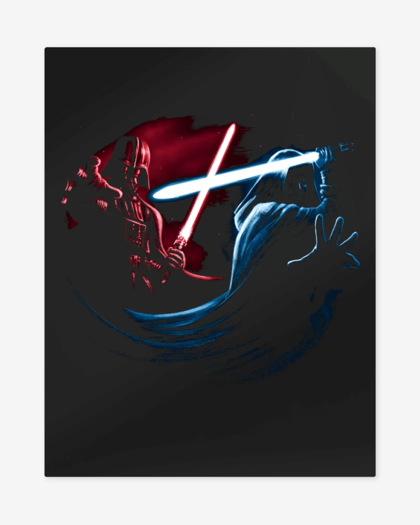 Print metalico Negro de Sith vs Jedi