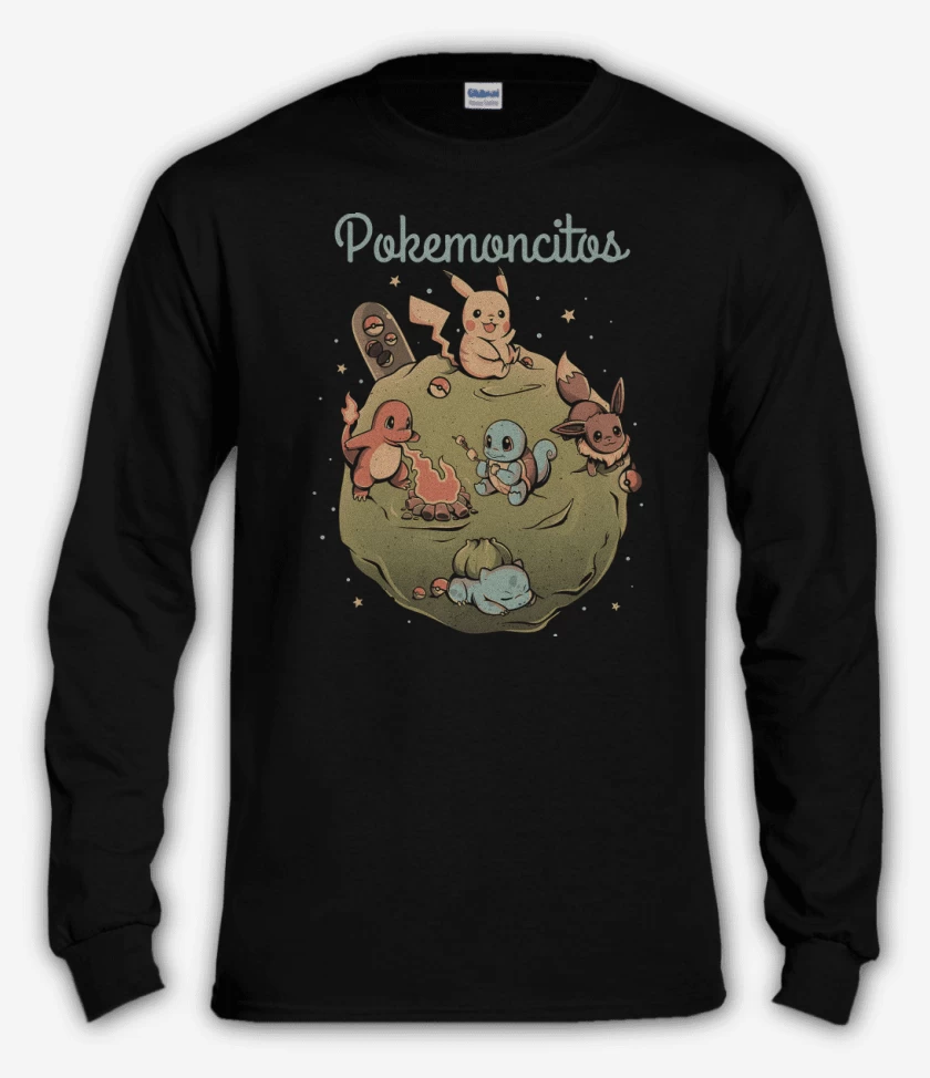 Polera manga larga Negro de Pokemoncitos