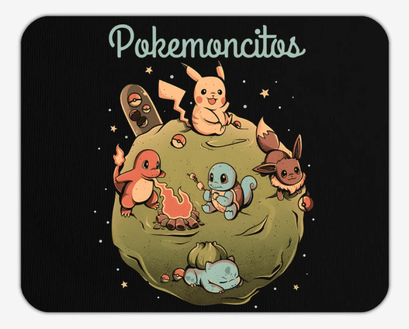 Mousepad Negro de Pokemoncitos