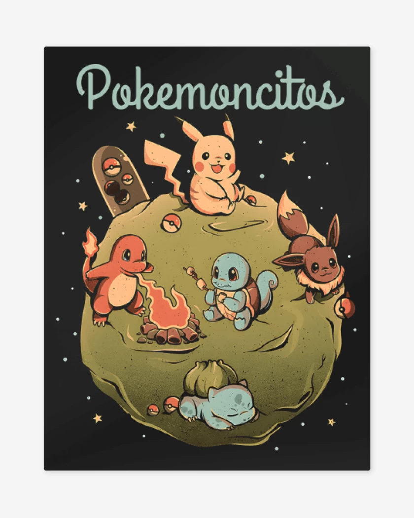 Print metalico Negro de Pokemoncitos