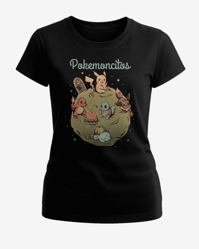 Polera de Mujer Negro de Pokemoncitos