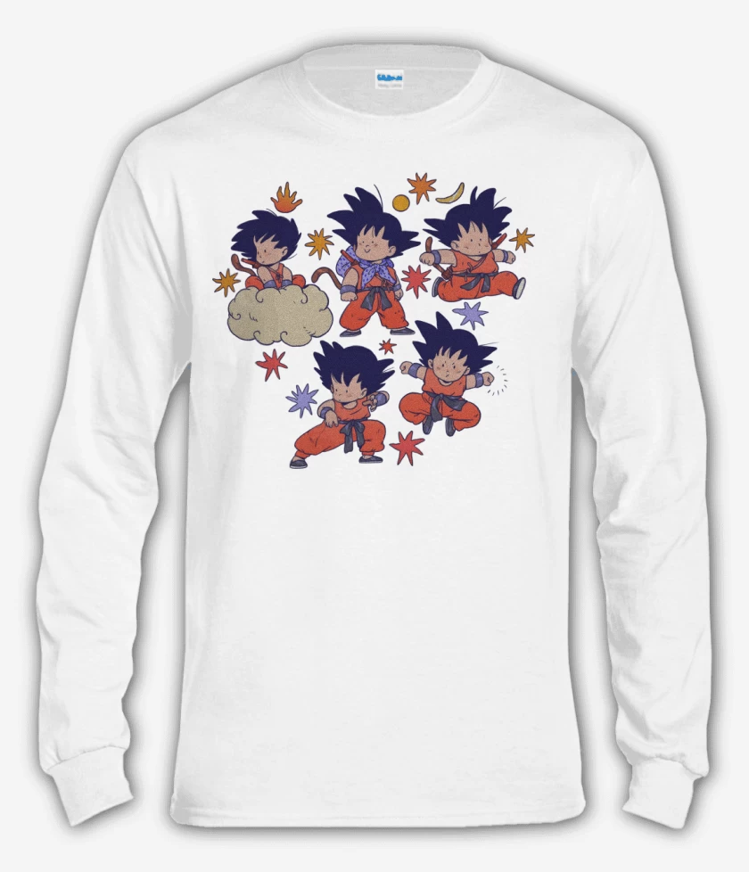 Polera manga larga Blanco de Gokucitos