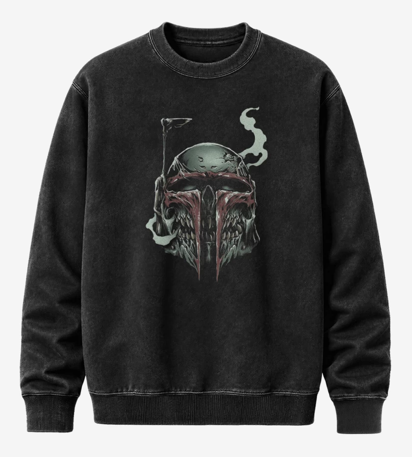 Poleron Polo Acid Wash Negro de Boba Death