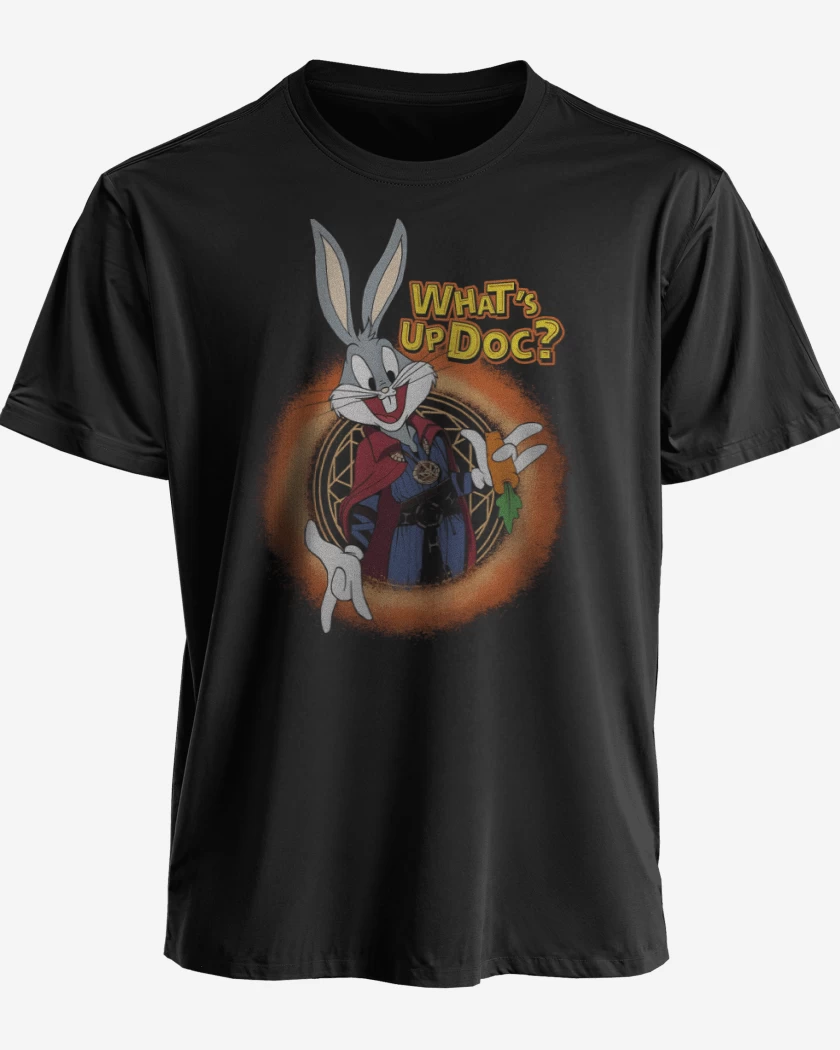 Polera Negro de Qué Sucede Doc?