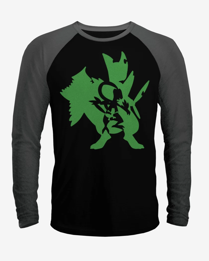 Polera Raglan Negro / Negro Heather de Treevolution