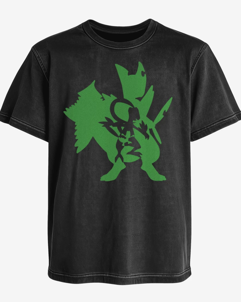 Polera desgastada Negro de Treevolution