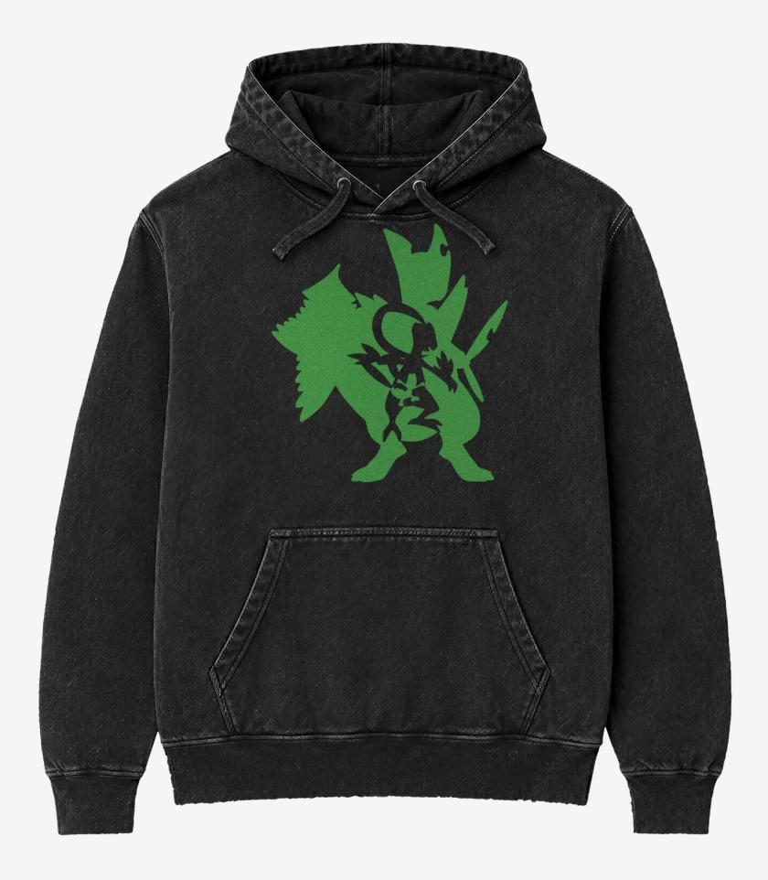 Poleron Canguro Acid Wash Negro de Treevolution
