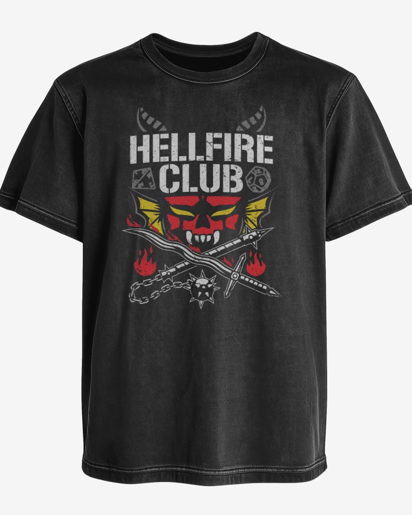 Polera desgastada Negro de The Hellfire Club