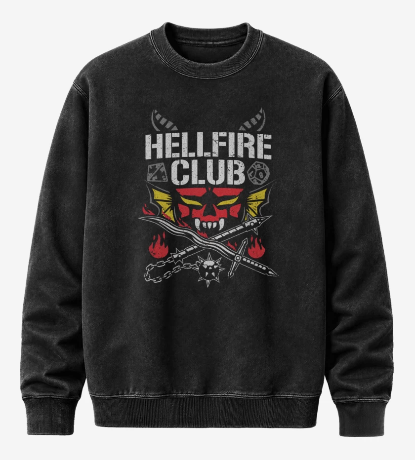 Poleron Polo Acid Wash Negro de The Hellfire Club