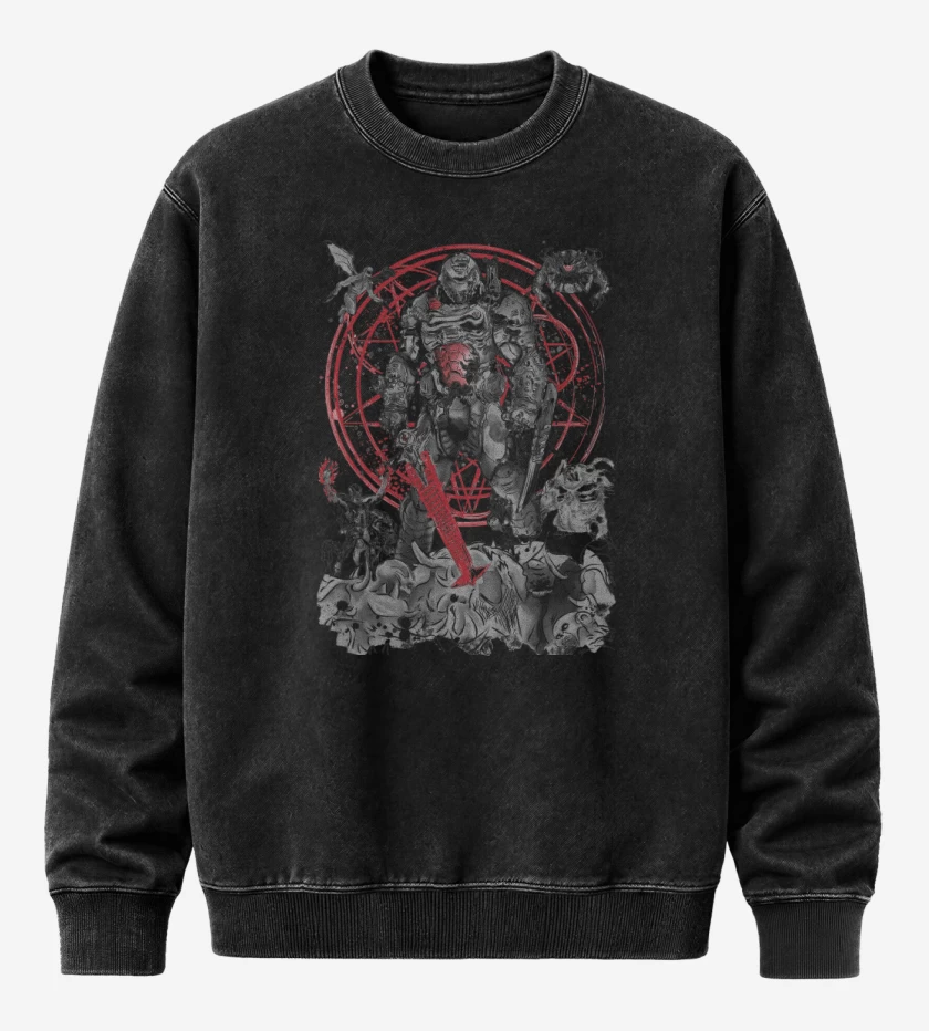 Poleron Polo Acid Wash Negro de The Hell Walker