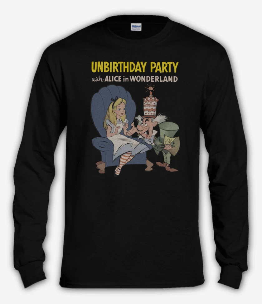 Polera manga larga Negro de Feliz NO cumpleaños