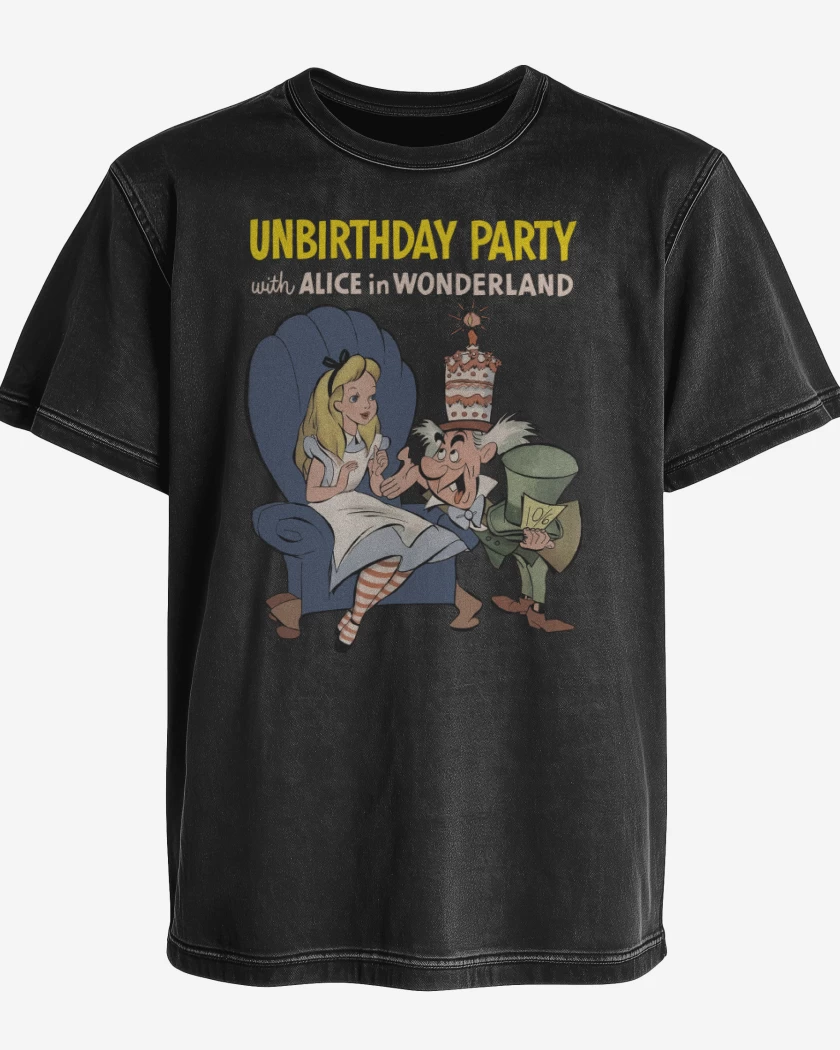 Polera desgastada Negro de Feliz NO cumpleaños