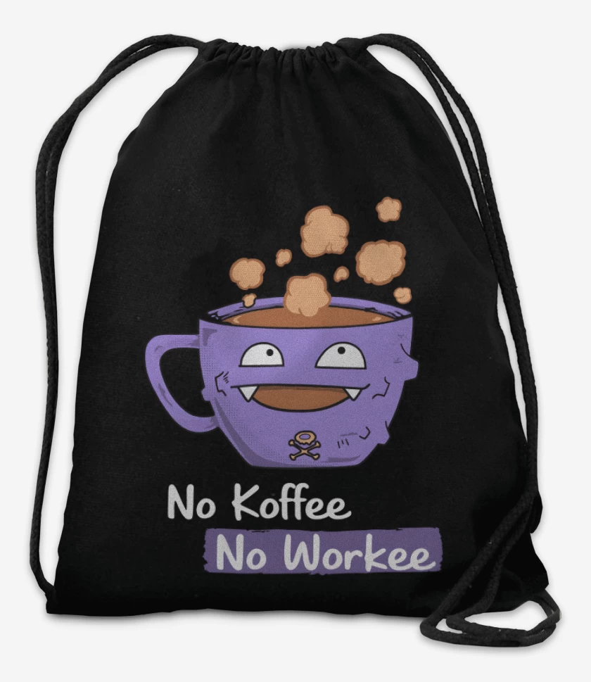 Mochila Negro de No Koffee no workee