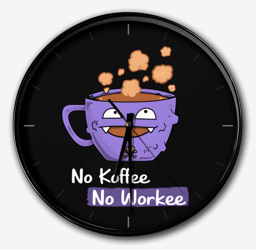 Reloj Negro de No Koffee no workee